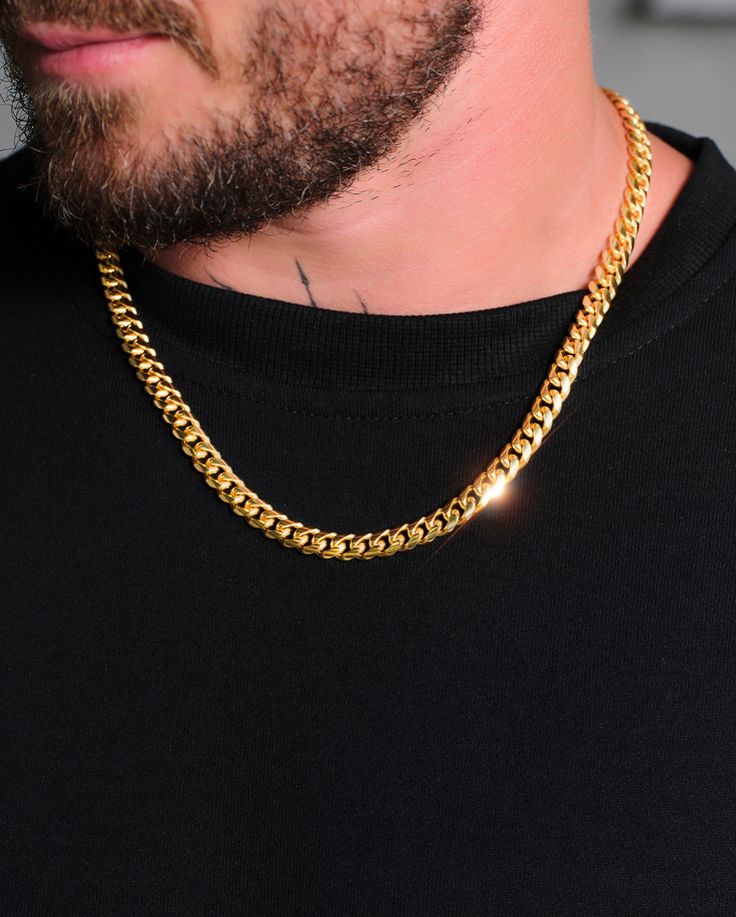 Stainless Steel Gold Cuban Chain
